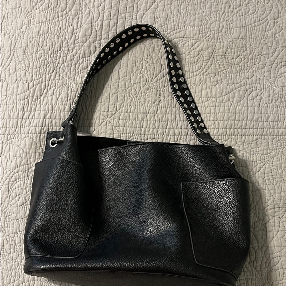 Steve Madden Black Leather Tote Bag